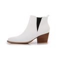thumbnail image 4 of Wooden Heel Short Chelsea Ankle Boots (White, 9), 4 of 4