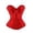 Red, variant on Womens Strapless Corset Floral Pattern Bow Detail Sweetheart Neck Bustier Front Hook Closure Ruffle Fitted Top