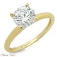 thumbnail image 5 of 2.5 ct Brilliant Round Cut Genuine Cultured Diamond VS1-VS2 G-H 18K Yellow Gold Solitaire Promise Wedding Statement Engagement Designer Ring size 9, 5 of 7