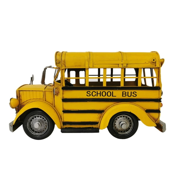 Metal Model School Bus D�cor