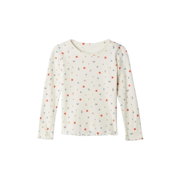 Top acanalado de manga larga con estampado floral para niña pequeña GAP, 4 años
