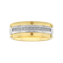 Believe by Brilliance Men's 1/10 C.t.t.w. Diamond Ring in Yellow Gold Tone Tungsten - Wedding Band