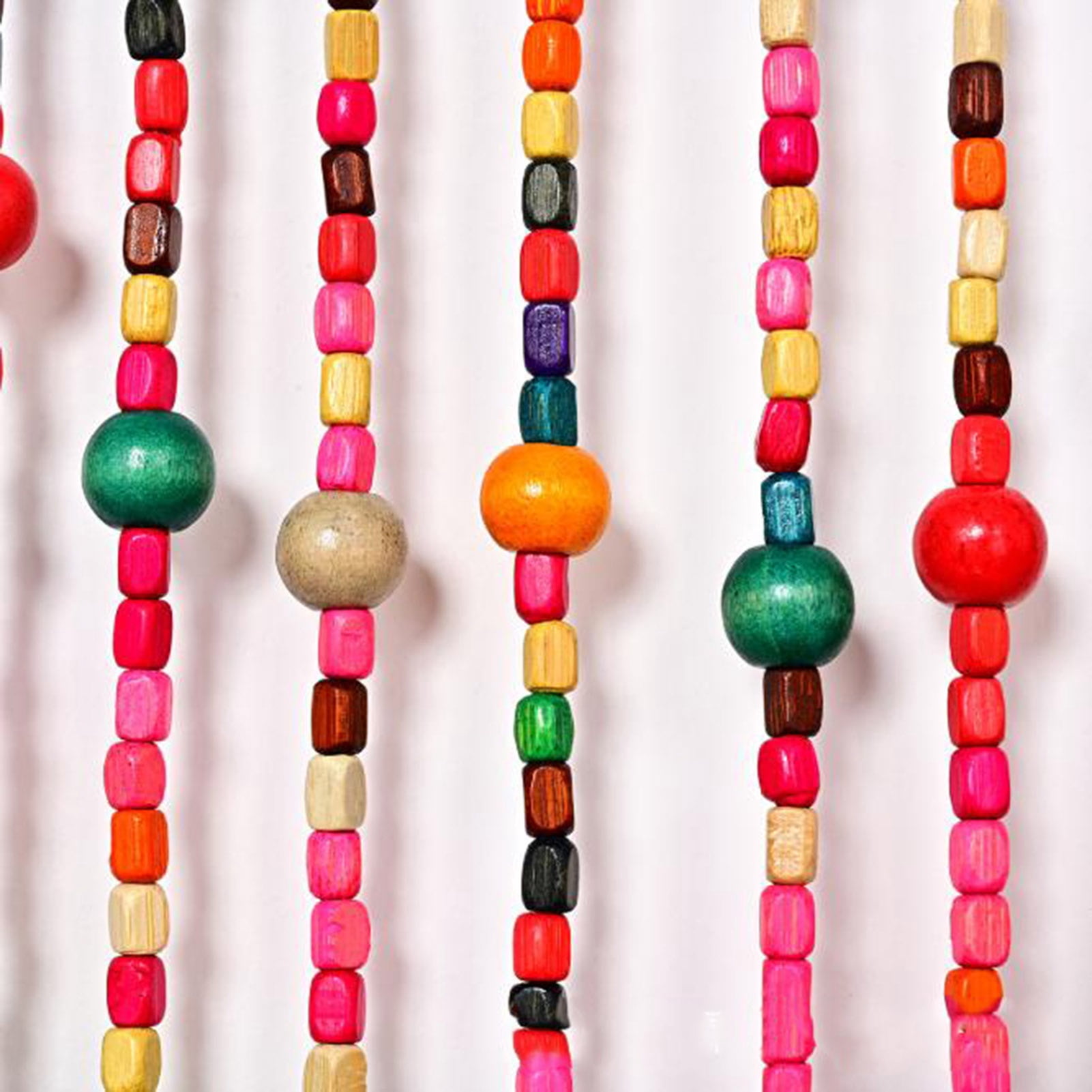 Natural Bamboo Wood Beaded Curtain,Boho Natural Room Divider Door Curtain,Handmade Hanging Decor String Bead Screen Panel for Bedroom Kitchen Hallway