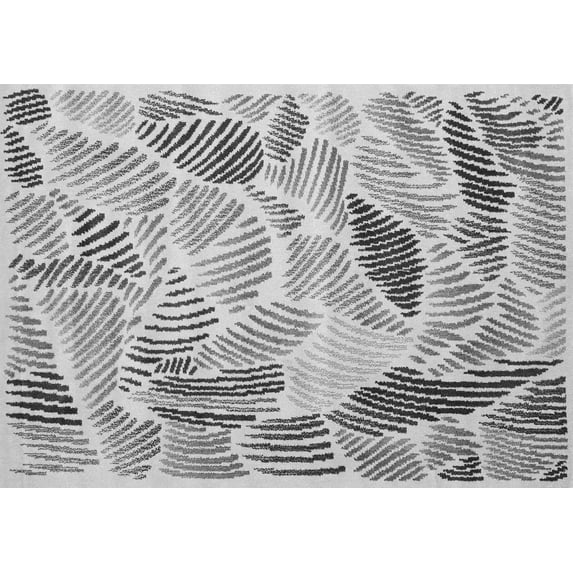 Ahgly Company Indoor Rectangle Abstract Gray Contemporary Area Rugs, 5' x 7'