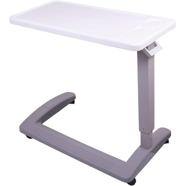Carex Adjustable Overbed Table with Wheels for Hospital and Home Use, Adjustable and Portable
