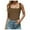 Brown, variant on Women Square Neck Sleeveless Double Layer Tight Tank Top for Women Crop Too Camisole with Shelf Bra for Women plus Padded Bra Tops for Women with Support Camisole with Bra for Women Seamless