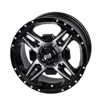 4/156 Tusk Beartooth Wheel 14x7 4.0 3.0 Machined/Black For POLARIS GENERAL 4 1000 EPS 2017-2021