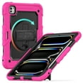 thumbnail image 2 of Allytechgroup Rugged Shockproof Case for Apple iPad Pro 11 Inch M4 2024, [Build in Screen Protector] Protective Hand Strap Kickstand [Shoulder Strap] Pencil Holder Kids Friendly Case Cover,Rose, 2 of 8