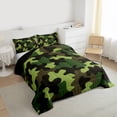 thumbnail image 3 of jejeloiu Military Camo Pattern Twin Comforter Sets,Green Camouflage Bedding Set For Girls Women Reversible 2 Pieces, 3 of 8