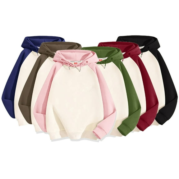 KYAIGUO Fall Kids Hoodies Sweaters Cozy Cotton Colorblocking Casual Sweatshirt for Boys Girls Classic Winter Casual Hooded Sweatshirts for 5-14Y