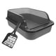 thumbnail image 4 of Caja de arena para gatos con pala, bandeja superior abierta para mascotas, inodoro para mascotas, arenero, arenero para gatos, orinal semicerrado para gatitos, inodoro para conejos, gris oscuro, 4 of 8