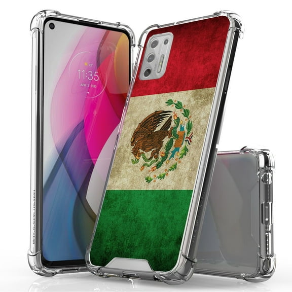 ANJ  Hybrid Slim Hard Back Cover Case Flexible Bumper for Motorola Moto G Stylus 2021 - Mexican Flag