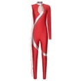 thumbnail image 3 of Kaerm Combinaison de Performance de Gymnastique Acrobatique pour Femmes avec Strass Métalliques Brillants, Justaucorps Rouge P, 3 of 7
