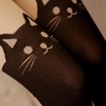 thumbnail image 4 of Medias Sonducket Mujeres Forma de Gato Patrón Diseño Pantimedias Impresas Transparentes, 4 of 6