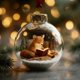 thumbnail image 1 of Adorno Navideño con Forma de Bola de Animales Del Bosque Leyendo | Decoración Duradera para Árbol de Navidad | Regalo Original para Amantes de Los Libros | Colgante de Perro con Nieve | Decoración Fe, 1 of 1