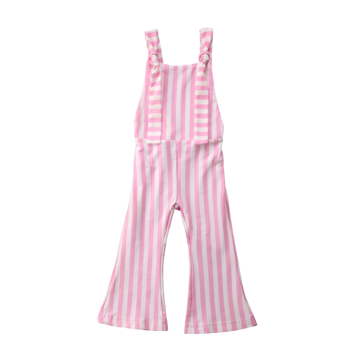Douhoow Toddler Baby Girls Straps Bodysuit Overalls Tassel Romper Bell-Bottom Jumpsuit Short Pants