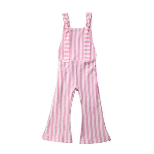Kids Baby Girl Stripes BellBottom Jumpsuit Romper Overalls Pants