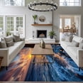 thumbnail image 3 of Rectangle Area Rugs 6 x 9 Ft, Beach Reef Non-Slip Residential Carpet, Beach Sunset Ocean Waves Natural Scenery Indoor Crawling Mats Runner Rugs for Living Room/Dining Room/Bedroom, 3 of 8