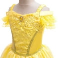 thumbnail image 4 of Princess Belle Costume for Girls, Halloween Cosplay Dress with Accessories, SIZE 4T, 4 of 8
