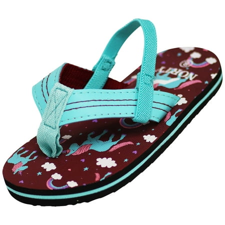 

Norty Toddler Flip Flops for Kids Baby Boys Girls Elastic Slingback Flat Sandal 41059-8MUSToddler (Mauve Unicorns)