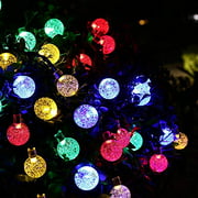 Solar String Lights Outdoor, ASTRAEUS 50 LED 9.5M/31Ft Waterproof Festival Solar Garden Lights Crystal Ball Decorative Fairy Lights for Garden Patio Yard Home Wedding Christmas Parties, (Multicolor)