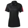 thumbnail image 5 of Yellow Rooster Womens PosiCharge Active Textured Colorblock Polo Black/ True Red XL, 5 of 6