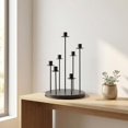 thumbnail image 2 of Efavormart Black Metal 7-Arm Taper Candle Holder Centerpiece 15" Round Wedding Table Candelabra - Cluster Design, 2 of 4
