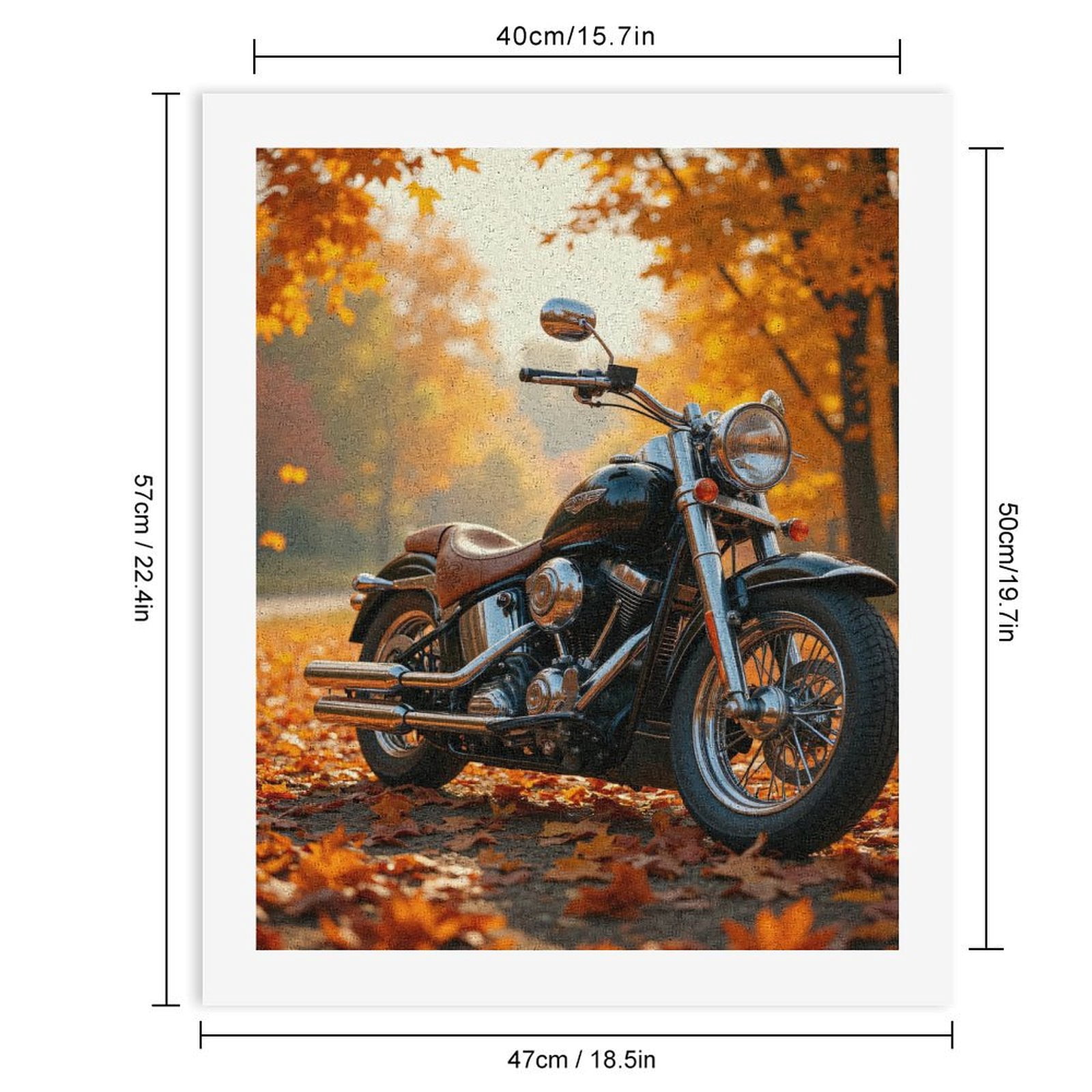 Paint by Numbers Kit for Adults, Motorcycle Autumn Leaves Road Paint by Numbers, Easy Paint by Numbers Kit for Adults Beginner, DIY Adult Paint by Number Kits on Canvas, Home Decor