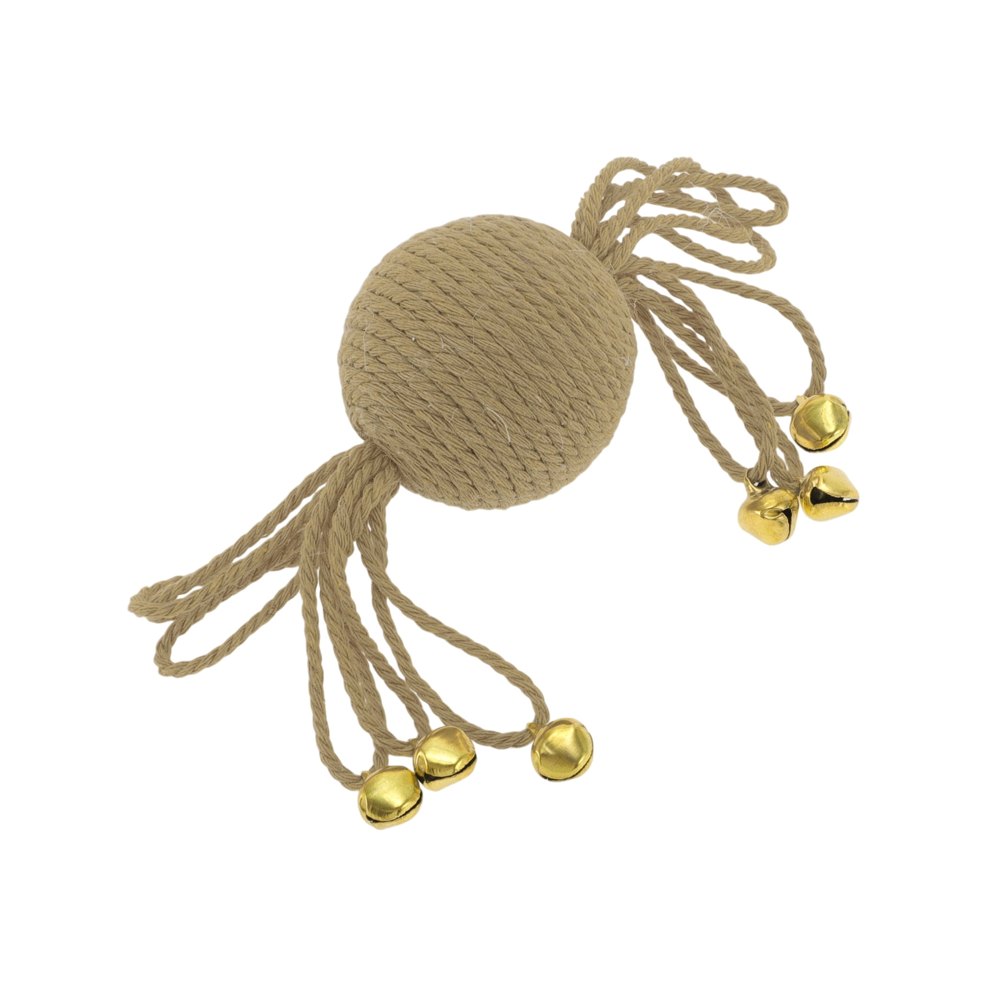 Unique Bargains Cat Playing Ball with Bell for Indoor Khaki