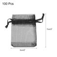 thumbnail image 2 of Uxcell 100pcs Organza Bags 2x3 Inch Drawstring Favor Pouches Sheer Mesh Bag for Gift Jewelry Wedding Party White Black 2 inch x 3 inch, 2 of 7