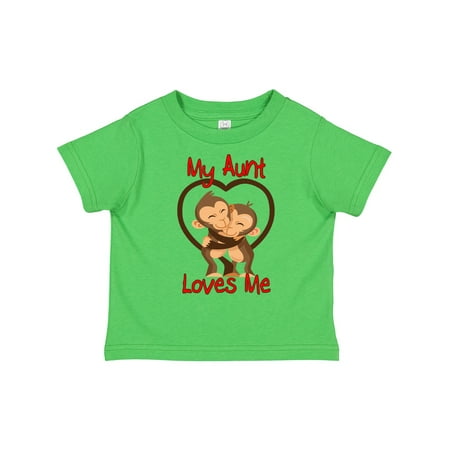 

Inktastic My Aunt Loves Me Monkey Gift Toddler Boy or Toddler Girl T-Shirt