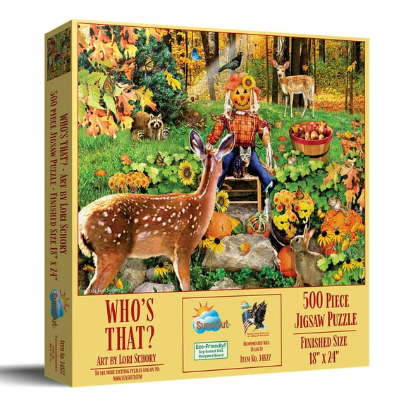 SUNSOUT INC - Whose That - 500 pc Jigsaw Puzzle by Artist: Lori Schory - Finished Size 18" x 24" - MPN# 34827