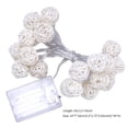 thumbnail image 2 of Luz De Ratán Alimentada Por Batería Sepak Takraw String Light Luz Blanca Cálida Luz Decorativa 10 Uds Luz Reutilizable Para Fiesta En Casa Dormitorio Advancent HA021905-00, 2 of 7