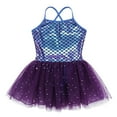 thumbnail image 3 of TiaoBug Girls Glitter Spaghetti Shoulder Straps Mermaid Gymnastics Leotard Tutu Dress 3-10, 3 of 7