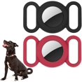 thumbnail image 1 of Funda Compatible con Apple AirTag Case, [2 Piezas] Funda de Silicona para Airtag Anti-perdida, Funda de Rastreo GPS para Perro/Gato/Collar de Mascota y Bolsas para Niños/Ancianos Negro+Rojo oso de fresa Electrónica, 1 of 5