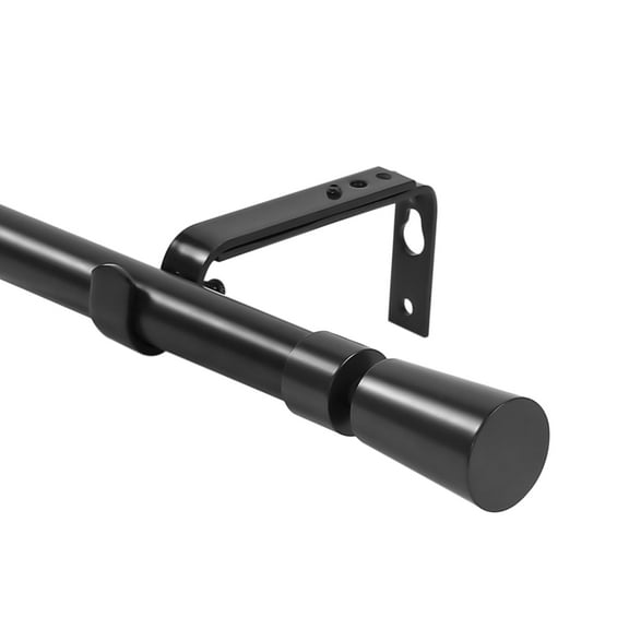 Urbanest 1" Nagle Curtain Rod, 28"-48", Black