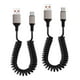 thumbnail image 5 of 2x Cable de cargador en espiral, Cable de carga rápida USB C Cable de datos USB C de carga de teléfono de oficina portátil tipo C para sofá cama de, 5 of 8