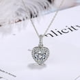 thumbnail image 2 of Gold Plated Heart Diamond Necklace Sparkle Solitaire Pendant Halo Necklace for Women Classic Luxury Love Clavicle Neckband Valentine's Day Gift, 2 of 3