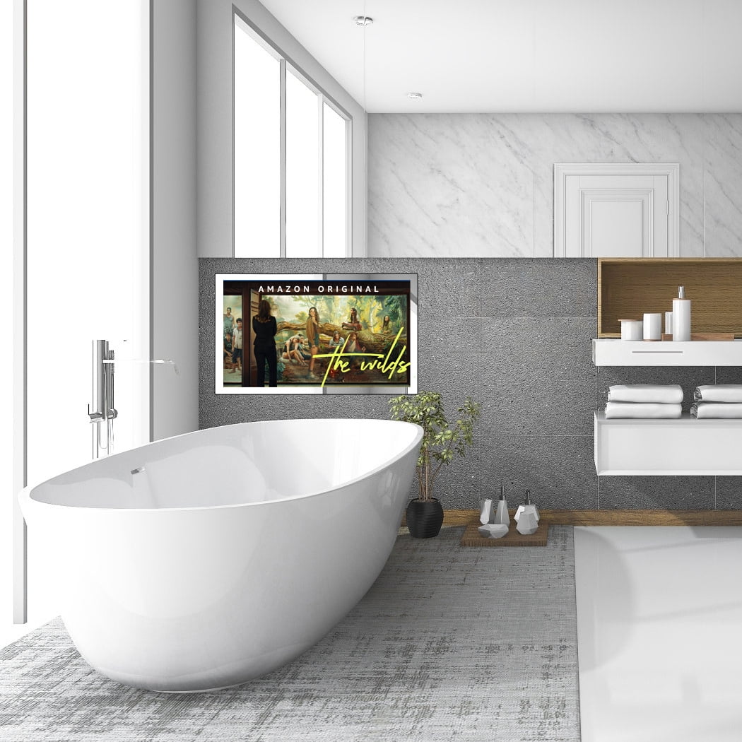 Soulaca 24 inches Smart Mirror Bathroom LED webOS TV Waterproof ATSC DTV Tuner Wall Mount Voice Control Hotel Kitchen