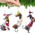 thumbnail image 2 of Adorno de árbol de Navidad para el hogar, colgantes de perro Dachshunds, artesanía 2D para fiesta navideña, 2023, 2 of 4