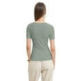 thumbnail image 2 of Womens Summer Short Sleeve Tops Square Neck Ribbed Slim Fitted Shirts Casual Tee Tshirt, 2 of 4