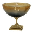 thumbnail image 1 of Sagebrook Home Glass, 11" Bowl with Metal Stand, Champagne, 1 of 1