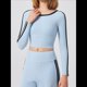 thumbnail image 5 of Tops Deportivos de Larga para Mujer, Camiseta Deportiva Ajustada Y2K para Gimnasio, Conjuntos de Otoño 2025 con Bloques de Color A Luna Azul S, 5 of 10