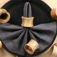 thumbnail image 6 of Set of 12 Handcrafted Napkin Rings - Mango Wood Round Napkin Holders for Dining Table Décor (Natural Wood), 6 of 7
