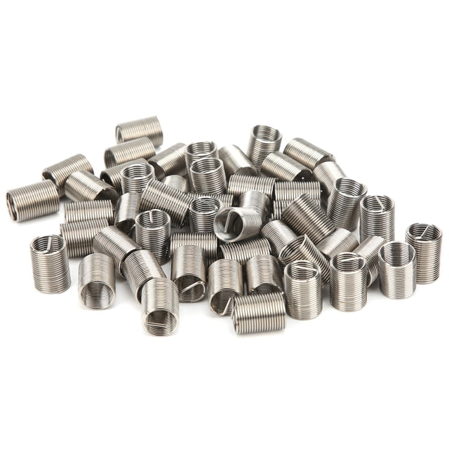 Risegun Inserto de Rosca de 50 Piezas, Acero Inoxidable M10x1x2.5D Inserto de Rosca de Alambre en Espiral Herramienta de reparación de sujeción Reforzada para Cobre plástico