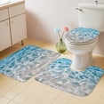 thumbnail image 2 of Blue Ocean Bath Mat 3 Piece Bathroom Rug Set, Underwater Sea Waves Water Ripple Seascape Non Slip Bath Rug Contour Mat and Toilet Lid Cover, Absorbent Shower Mats Soft Bath Rugs and Mats Sets, 2 of 8