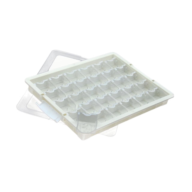 Caja de almacenamiento de cuentas, organizador de cuentas, versátil, transparente, con tapa, suministros apilables 30 cuadrículas