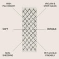 thumbnail image 2 of JONATHAN Y MERCER SHAG Mercer Plush Tassel Moroccan Geometric Trellis Runner Rug, 2 x 8, Cream/Gray, 2 of 8