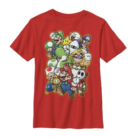 Nintendo Nintendo Boys Whole Mario Team T Shirt Walmart Com - mario party 9 yoshi shirt roblox