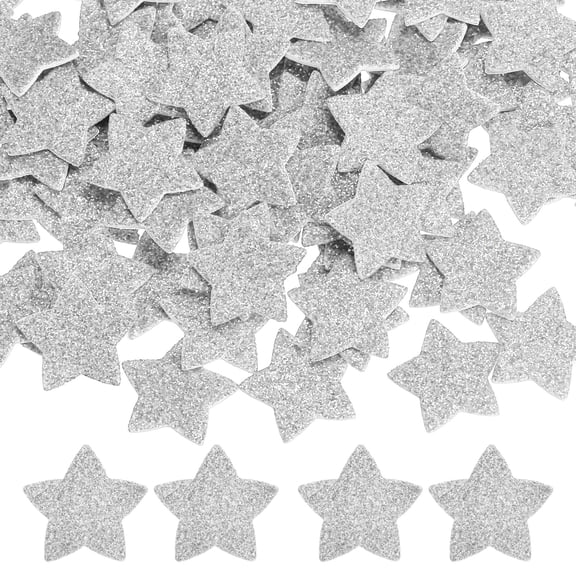 1.8"x1.8" Star Foam Stickers, 60Pcs EVA Self Adhesive Glitters Foam Shape Sticker Craft Supplies for Scrapbook Card DIY Making Home Decor, Silver